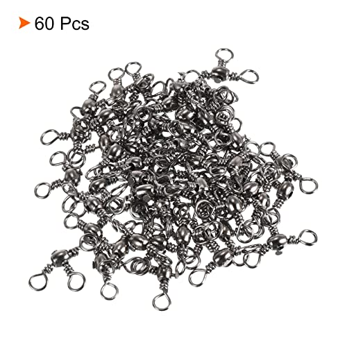 PATIKIL 3 Way Swivel, 60Pcs 35lb Copper Cross Line Barrel Terminal Tackle for Saltwater Freshwater Fishing Black - Image 3