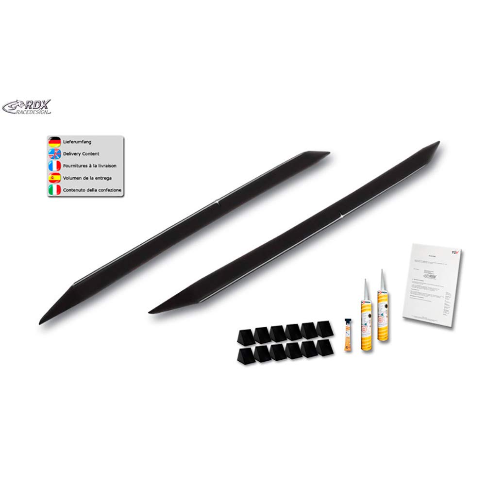 Racedesign Minigonne RDX RDSL184 Per Audi A3 8V (escluso S-Line), Set Da 2 In ABS Con Griglia Alluminio