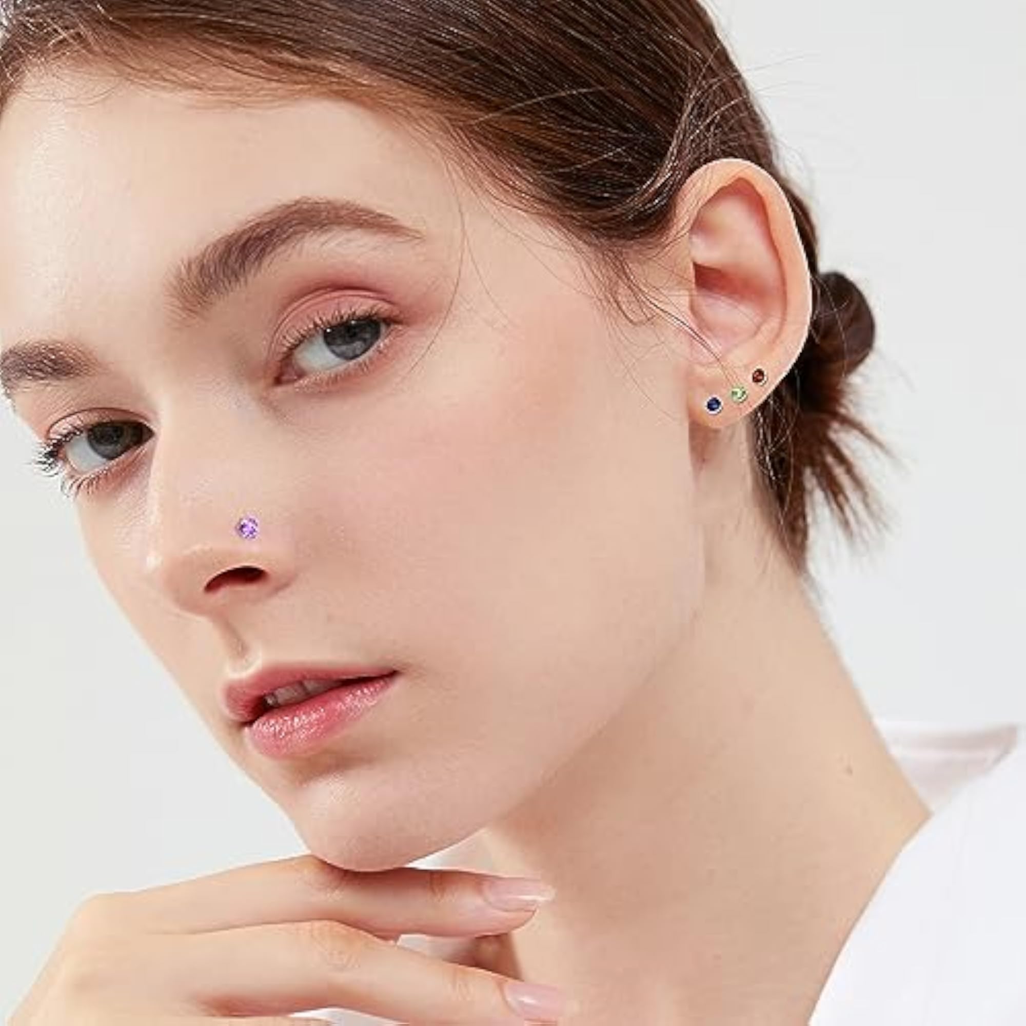 36-44 Pcs Nose Rings Studs for Women, Surgical Stainless Steel