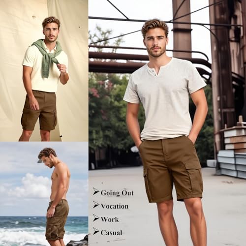 Mens Hiking Jean Shorts with Cargo Pocket 7'' Inseams Baggy Jorts Casual Denim Shorts with Pockets for Men3