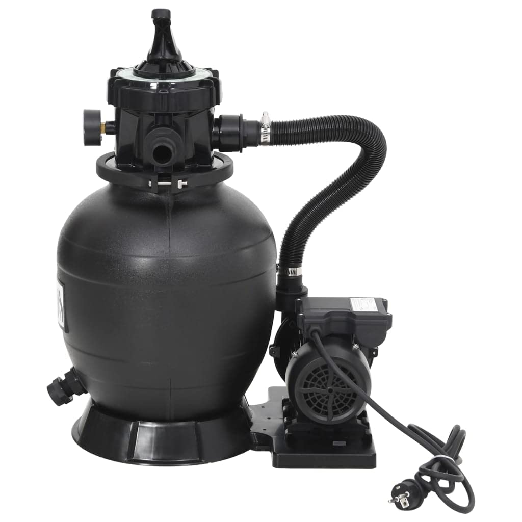 vidaXL Filtro de Arena para Piscinas Eficiente Potente Bomba Eléctrica Accesorio Alta Durabilidad con Válvula Desmontables de 6 Vías Negro