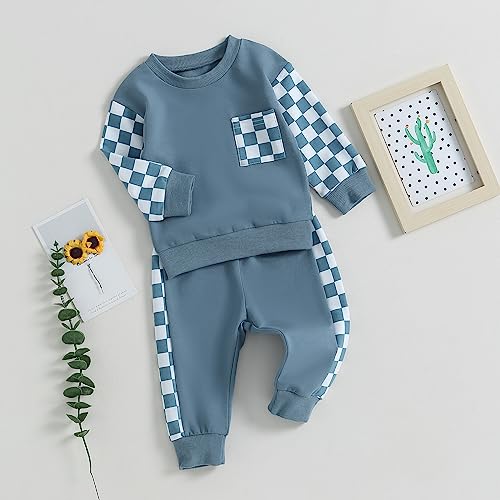 Baby Boy Clothes 3 6 9 12 18 24M 3T Pants Set Hooded Patchwork Hoodie Striped Sweatpants Fall Winter Outfit3