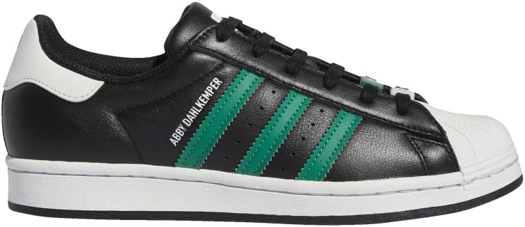adidas Originals Women's Abby Dahlkemper Superstar Low Shoes, Casual Leather Sneakers, Core Black/Bold Green/Active Purple, 8