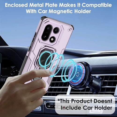 Image of TheGiftKart Tough Armor Bumper Back Case Cover for OnePlus 15 5G | Ring Holder & Kickstand in-Built | 360 Degree Protection Back Case Cover for OnePlus 15 5G (PC & TPU, Pink)