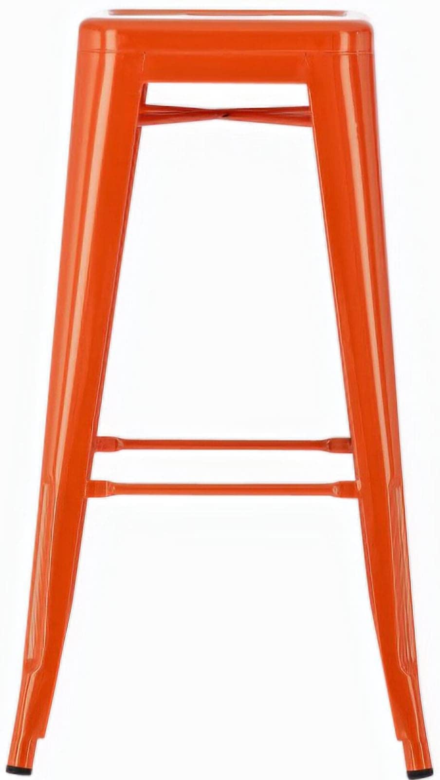 CLP Tabouret de Bar Joshua I Tabouret de Bar empilable en métal I Chaise de Bar avec Repose-Pieds I Hauteur d'assise 76 cm I Tabouret empilable, Couleur:Orange