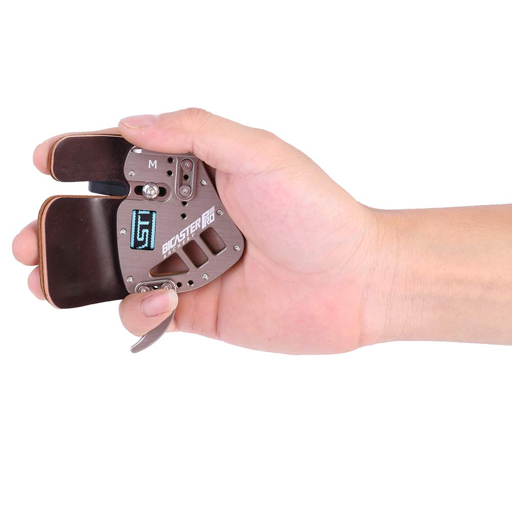 BICASTER Languettes de tir à l'arc en Horween Cordovan Cuir véritable + Aluminium pour Arc Classique