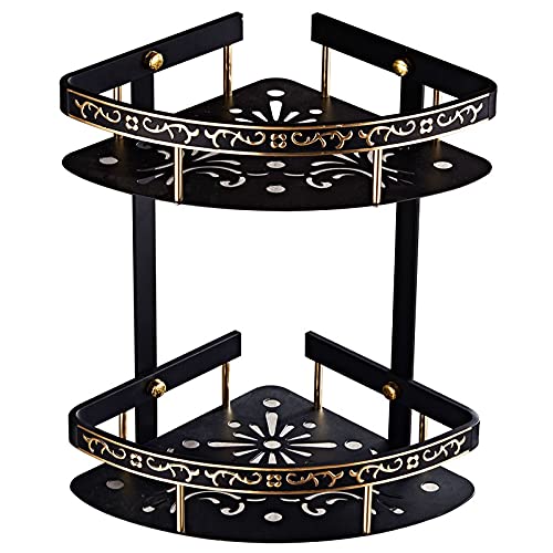 Toallero para baño de aluminio espacial negro y oro de diseño elegante 4