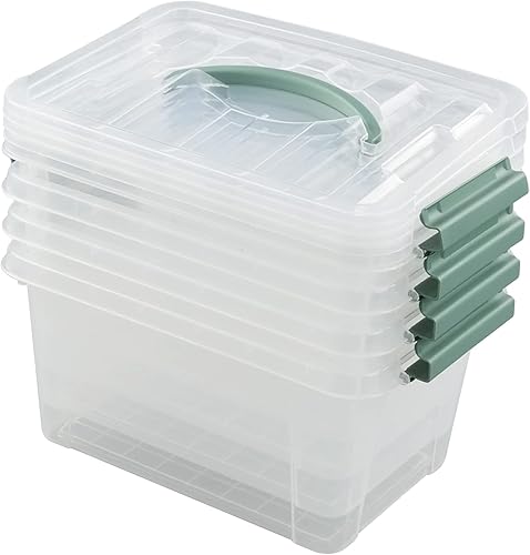 Miniatura 2 de AnnkkyUS Paquete de 4 cajas de almacenamiento transparentes de 6 cuartos de galón, contenedores de plástico con tapas