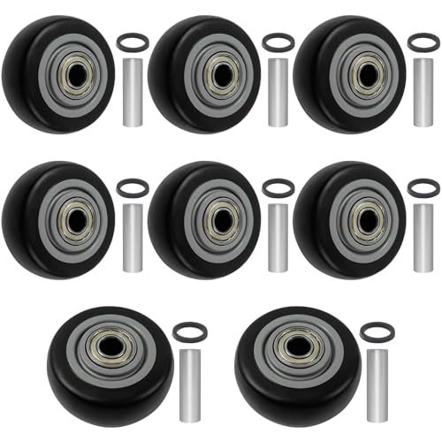 Roulettes de chariot de 7,6 cm en polyuréthane noires pour roues de rechange et essieu 9,5 mm