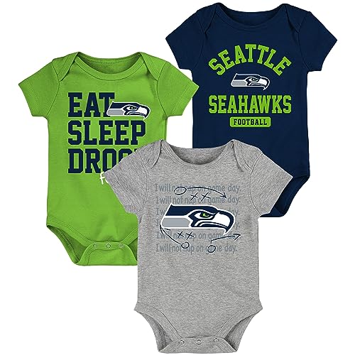 Image of Outerstuff Newborn & Infant/NFL Eat Sleep Drool Football Three-Piece Bodysuit Set