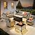 Outdoor Sectional Patio Furniture Set with Fire Pit Table and Swivel Rocking Chairs,11 Pieces Wicker Conversation Sets L Shaped Couch Out Door Sofa Outside Furniture for Garden Deck Yard,Dark Grey