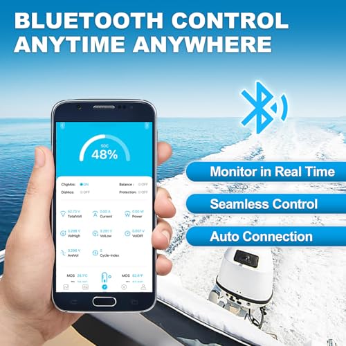 Image of Weize 12V 100Ah Bluetooth Trolling Motor LiFePO4 Battery Group 31, Low-Temp Protection Deep Cycle Lithium Battery 100A BMS 500A /3S Peak Discharge for Marine, Boat, RV, Solar
