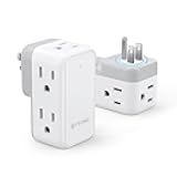 TROND Wall Outlet Extender 2 Pack - Multi Plug Splitter with Rotating Plug, 6 AC Power Adapter, Cruise Essentials, Small Outlet Extension for Travel Office Home Dorm Room