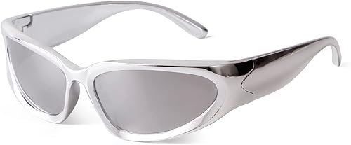 ADE WU Gafas de sol envolventes de moda para mujeres y hombres, gafas de sol deportivas y2k, gafas de sol futuristas
