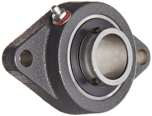 Browning VF2S-222 Normal-Duty Flange Unit, 2 Bolt, Setscrew Lock, Regreasable, Contact and Flinger Seal, Cast Iron, Inch, 1-3/8