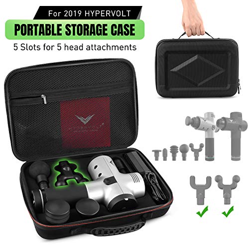 Carry Hypervolt Case for 2019 Hyperice Hypervolt Plus 5 Slots 5 Head Attachment Portable Storage Bag Vibration Massage Device Travel Bag Organize Protect Massager Shockproof Dustproof (Case Only)