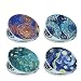 QIELIZI PU Metal Compact Mirror (Set of 4),Pocket-size Travel Beauty Makeup Mirror 2-sided with 3X Magnifying Mirror and 1X Mirror, Best Gifts - Perfect for Purses,Pack of 4(Van Gogh Flower)