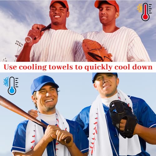 Booson 12 Pcs Baseball Cooling Towels Microfiber Ice Towels for Neck Face 40\"x12\" Breathable Sports Towel for Baseball Team Gifts Softball Soccer Basketball Tennis Practice Accessories - Thumbnail 4
