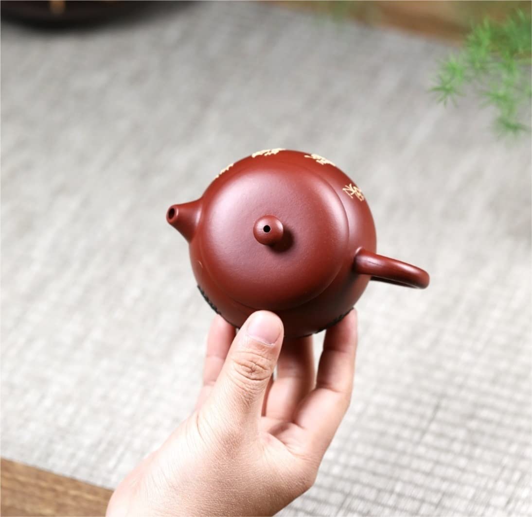 Habrur Theiere Fonte Théière Japonaise Théière 6 Oz/0,18 L Faite À La Main Originale Mine Dahongpao Théière Théière en Argile Violette Théière en Fonte Theiere Japonaise