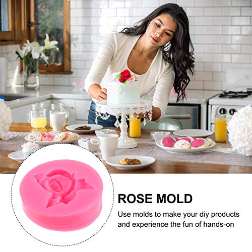 Molde de silicone de rosa 3D Hemoton para decoração de bolos de flores de rosas para flores de choco