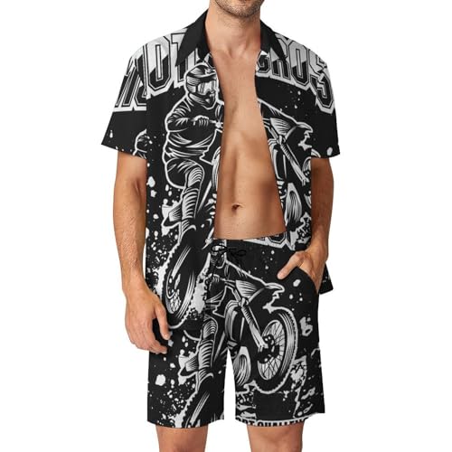 Motocross Chemise Hawaïenne avec short assorti imprimé riding estival S