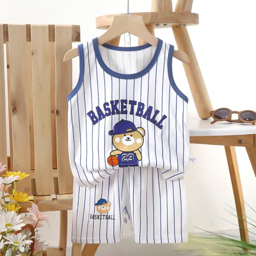 XM-Amigo 8er Pack Baby Outfit Set, Ärmelloses Baumwoll Weste + Shorts, Cartoon Print 6-18 Monate (73-80 cm) Etikettengröße 55/80