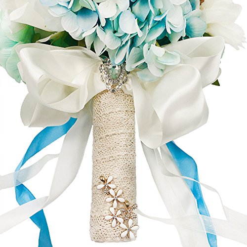 Abbie Home Beach Wedding Bridal Bouquet Holding Tossing Flower With Rhinestone Decoration (476B) #TOP4