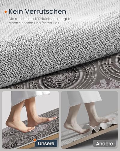 Tapis lavable poil bas avec dossier antidérapant style art déco