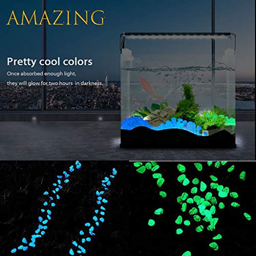 Dergo ☀Glowing Stone,2.2lbs 100 Piece Glow in The Dark Pebbles Rocks Stones Great