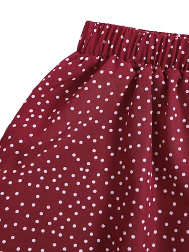 Women's All Over Printed Elastic Waist Skirt A Line Flared Flowy Midi Skirts3