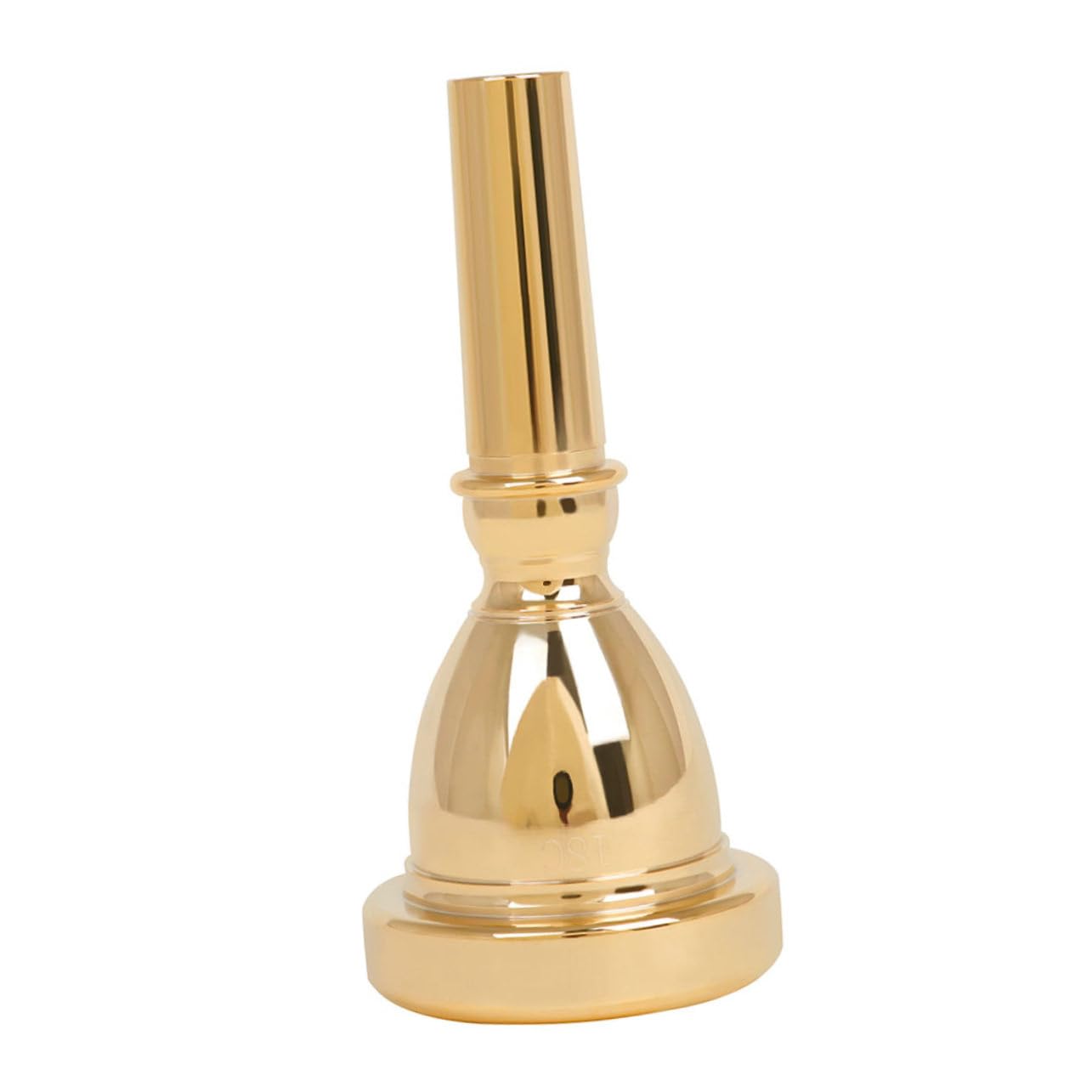 Bocchino Tromba Tuba 18c Oro in Ottone per Musicisti | Finitura Laccata Dorata, Superficie Liscia senza Bave, Adatto a Professionisti e Studenti