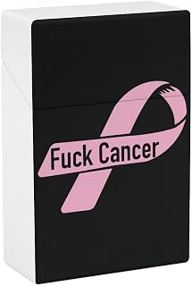 Cancer in Pink Ribbon Cigarette Case Smoking Box Pocket Holder Lightweight Match Coin Pouch for Men Women