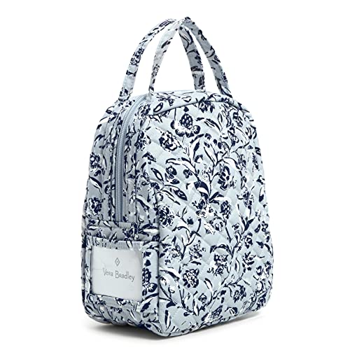 Vera Bradley Women's Cotton Lunch Bunch Lunch Bag, Perennials Gray - Recycled Cotton, One Size #TOP2