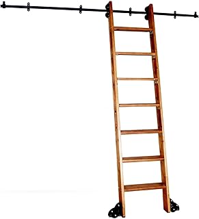 Sliding Ladder Kit 3,3ft-20ft, Hemmaloft Office Rolling Library Ladder Hardware Kit med golvrullhjul (Ingen stege) Gliding Ladder Kit (Storlek: 13ft/400cm Track kit)