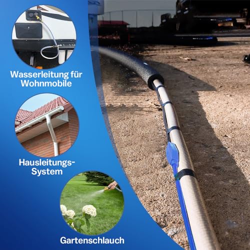 2M Frostschutz Heizkabel mit Thermostat, 230V Heizleitung Rohrbegleitheizung 16W/M für Wasserleitung, Wasserdicht Begleitheizung Heizkabel für Rohrleitungen