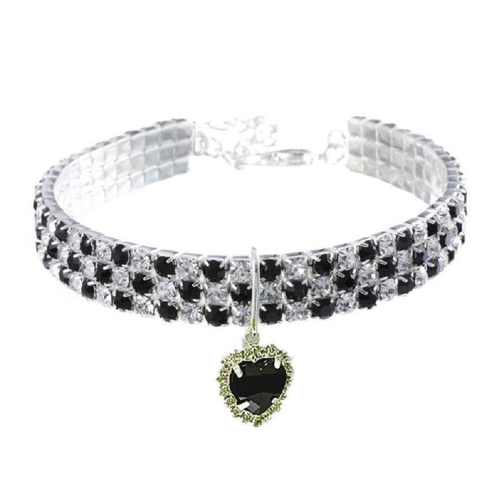 Pet Cat Collar with Rhinestones Pendant Elastic Stretch Collar Elegant Dogs Collar Necklace Small Cat Collar Pet Jewelry Collar Rhinestones Collar Pet Jewelry