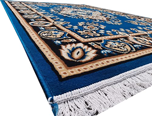 Image of Home Decore Acrylic Carpet for Your Living Room & Drawing Room Aywhere in Your Home (180X240 Blue Colour)- 6x8 Feet