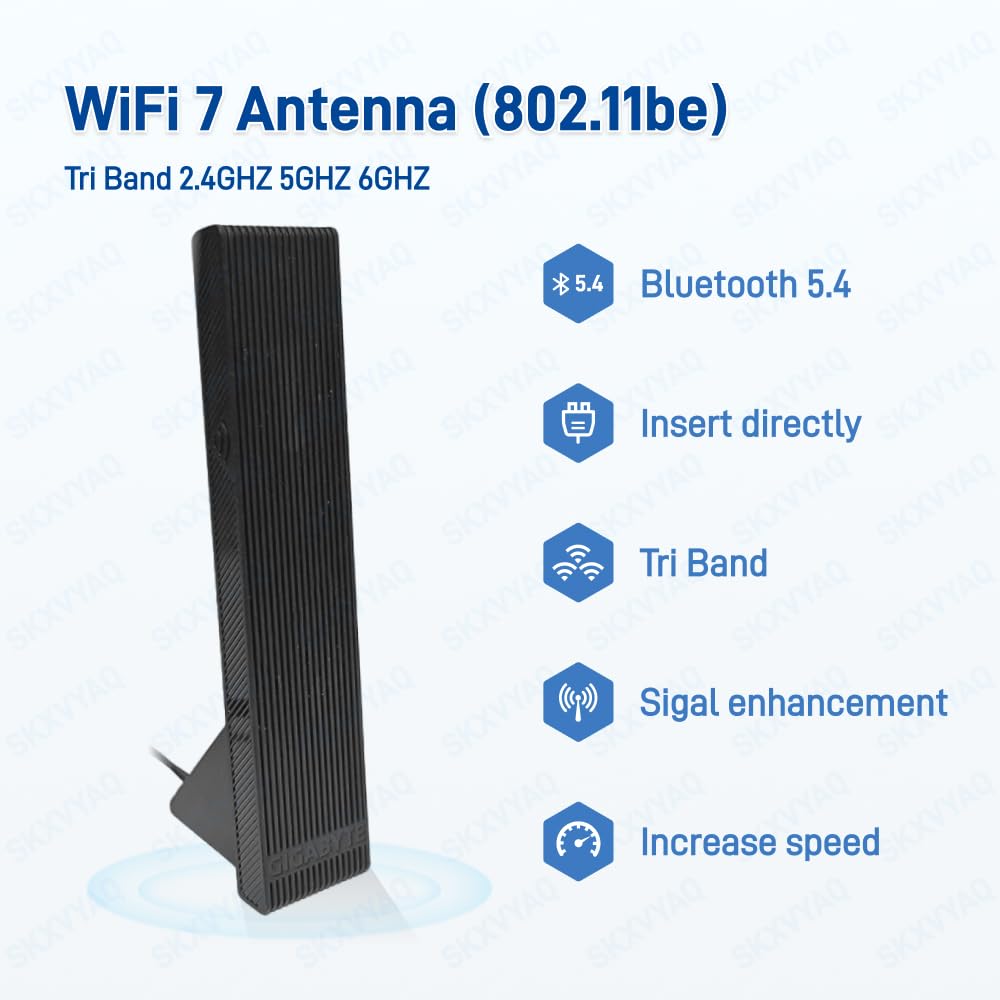 per GIGABYTE WiFi 7 Antenna 2.4G 5G 6G WiFi 6E WIFI7 per GIGABYTE X870 Series Scheda Madre con Nuova Interfaccia Nero