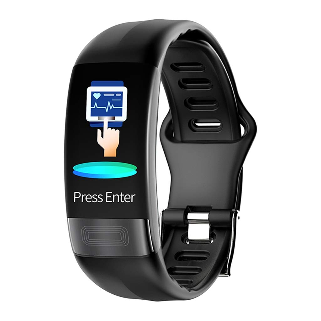 Pulsera inteligente ECG con pantalla a color de 0,96 pulgadas, ECG+HRV IP67, impermeable, USB, rastreador de fitness, monitor de frecuencia cardíaca y presión arterial, contador, para mujeres y