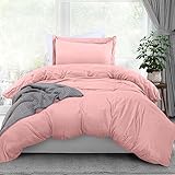 Utopia Bedding Duvet Cover Twin Size - 1 Comforter Cover with 1 Pillow Sham - 2 Pieces Bedding Duvet Cover with Zipper Closure - Soft Brushed Microfiber, 68 X 90 Inches (Pink)