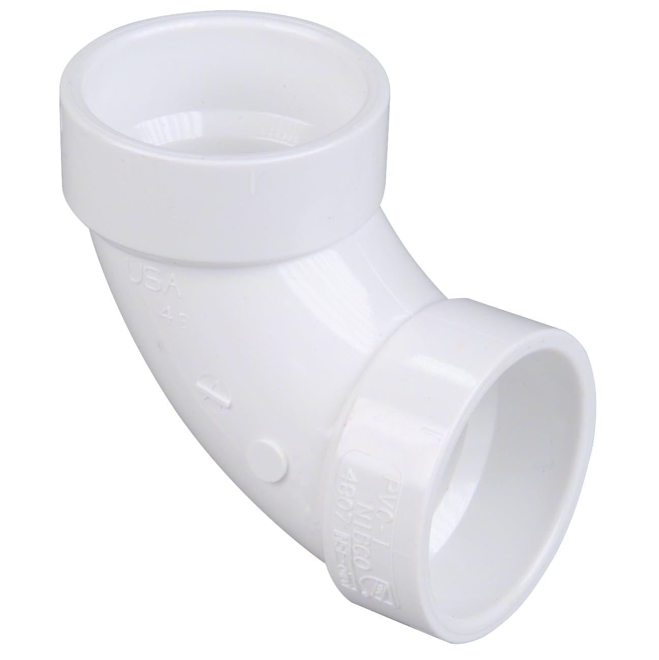 NIBCO Fig No U4807, 1-1/2 in. PVC DWV 90 Degree Elbow Hub