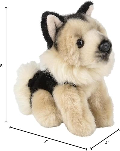 Miniatura 8 de Forest & Twelfth Pastor alemán de peluche suave de 6 pulgadas, lindo animal de peluche para niños y niñas, animales de peluche pequeños de aspecto