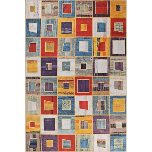 Peterborough Multy Patchwork Non-Slip Rug, 60x90 inches