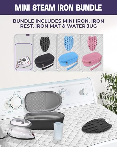 image for The Quilted Bear Mini Iron, Rest & Ironing Mat - Lightweight Mini Stea