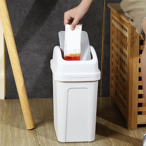 Caneca de basura rectangular plástica 5.5 galones con tapa miniatura 4