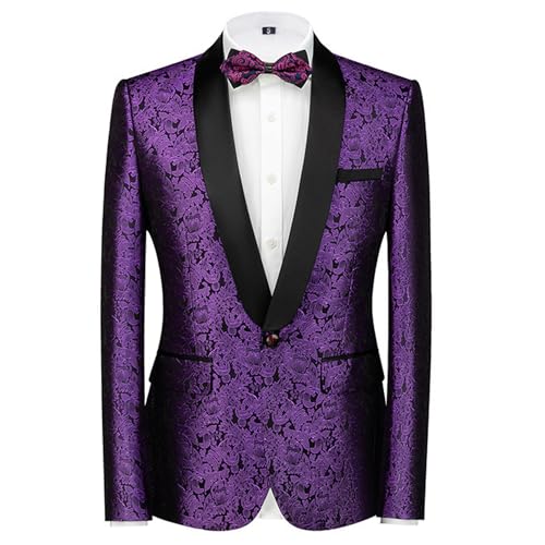 Blazer Jacquard Homme Ulnomio Veste de Smoking à Col Châle pour Être Parfait le Jour J