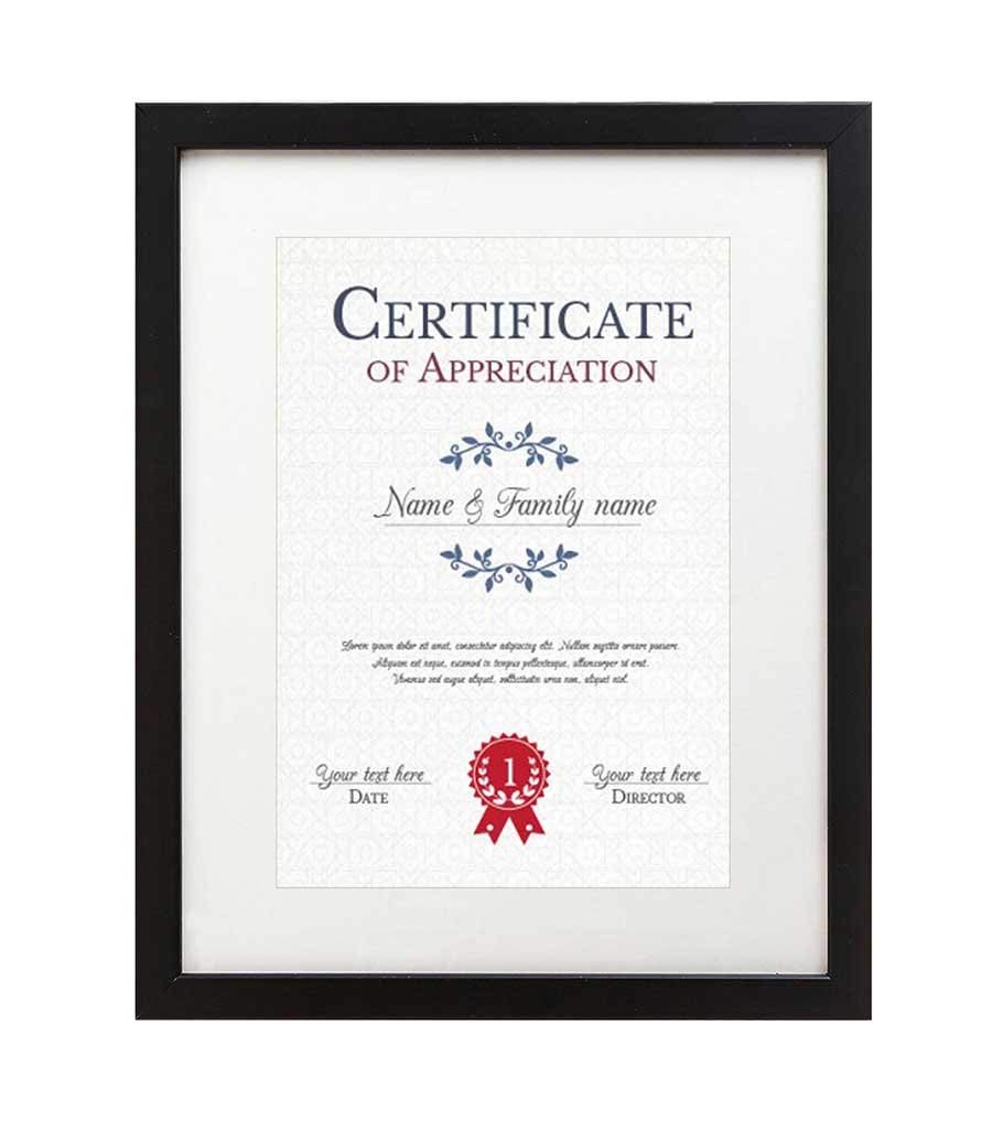 Art Street Synthetic Document A3 Wall Photo Frame for Photograph/Certificate,12 x16 Inches Matted to 8x10 Inches Black Color