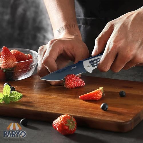 Image of PARYO Star Shield Multipurpose Knife | Compact Carbon Steel Utility Knife for Kitchen, Home & Office Use | Manual Cutting Tool for Vegetables, Fruits, Packaging & DIY Tasks (Silver, Pack of 1)