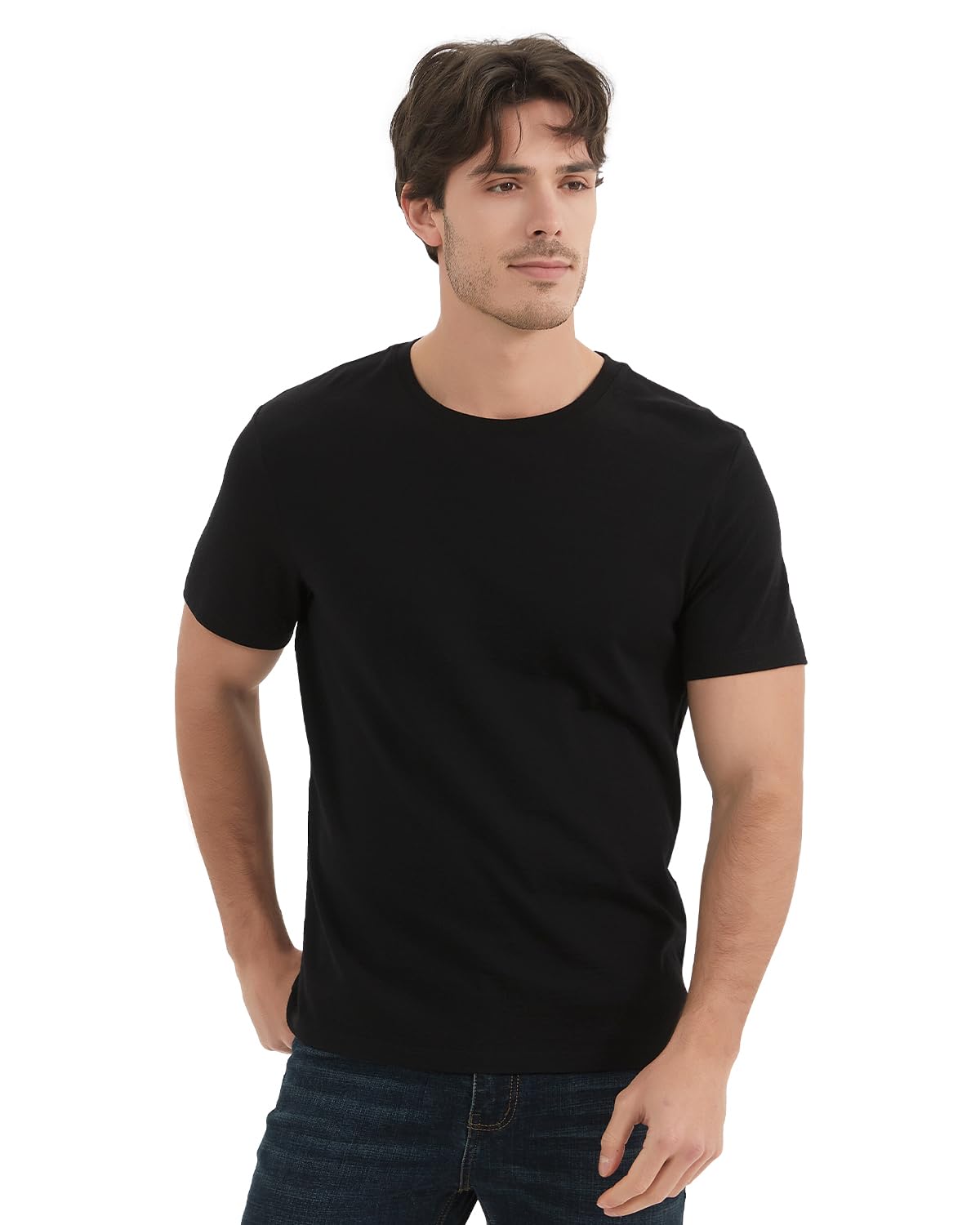 MERIGREENY Men's 100% Merino Wool T-Shirt, Breathable Merino Undershirt, Base Layer for Men
