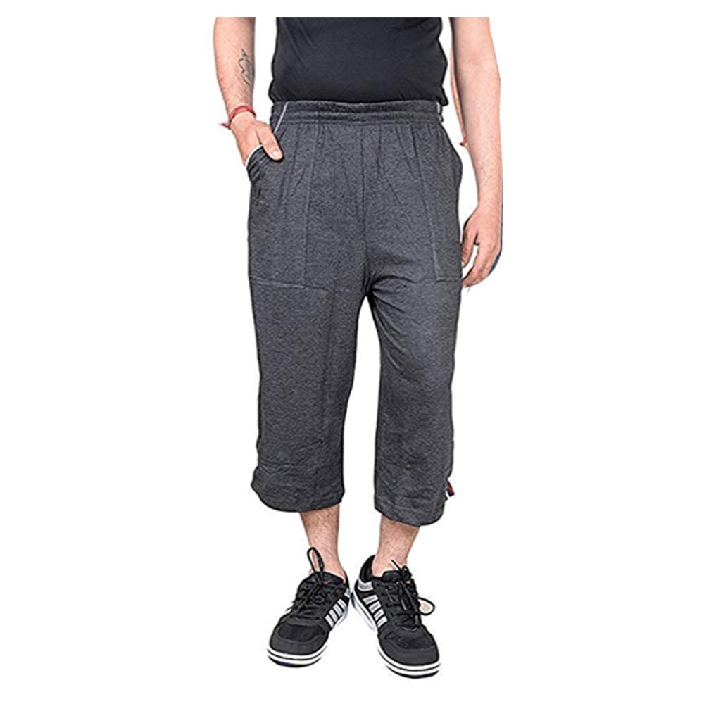 devil Mens Cotton Three by Fourth, 3/4, Capri, Three Quarter (Grey)-(Pack of 01)-picture-46